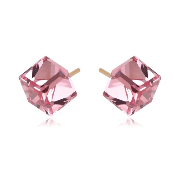 Jewelry - Pretty Cube Swarovski Stud Earrings